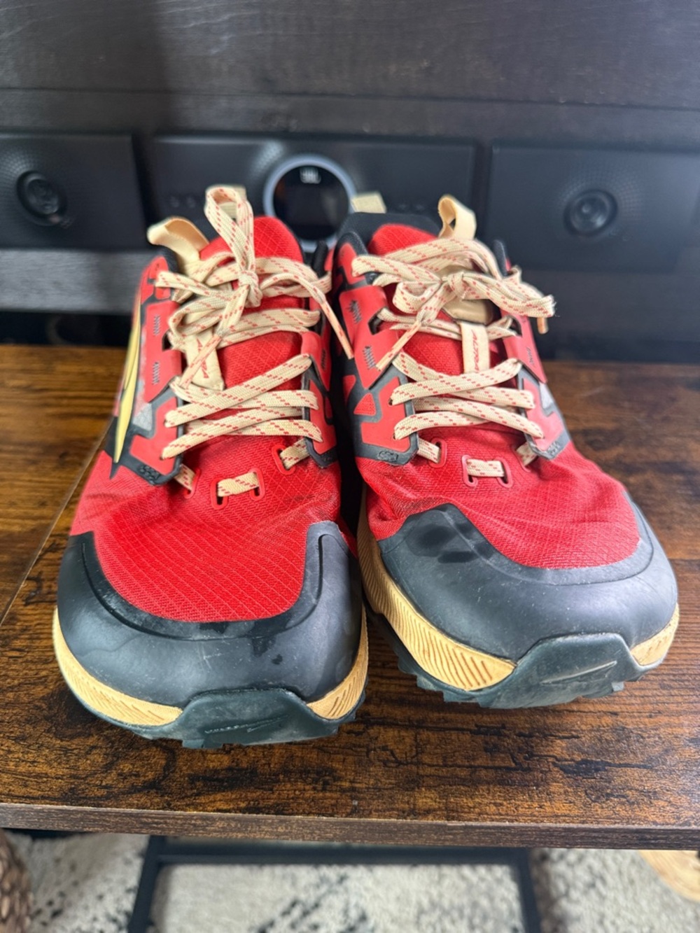 Altra Men's Red and Tan Trail Running Shoes with Black Accents - Picture 2 of 7